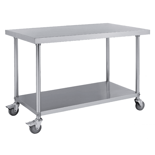 mobile work bench with undrshelf